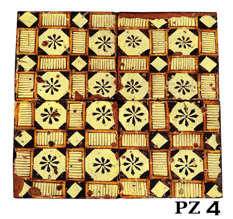 Antique majolica floor. 1800s.
